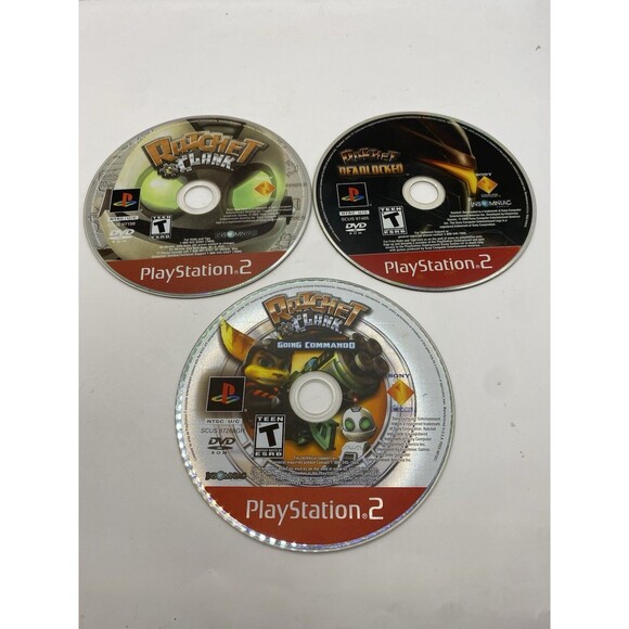 Ratchet & Clank Trio | PlayStation 2 | Disc Only 3 Game Bundle Deadlock Commando - Picture 1 of 2